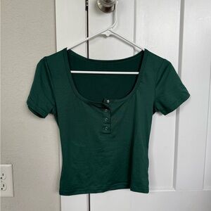 Women's Green Button-Up Top